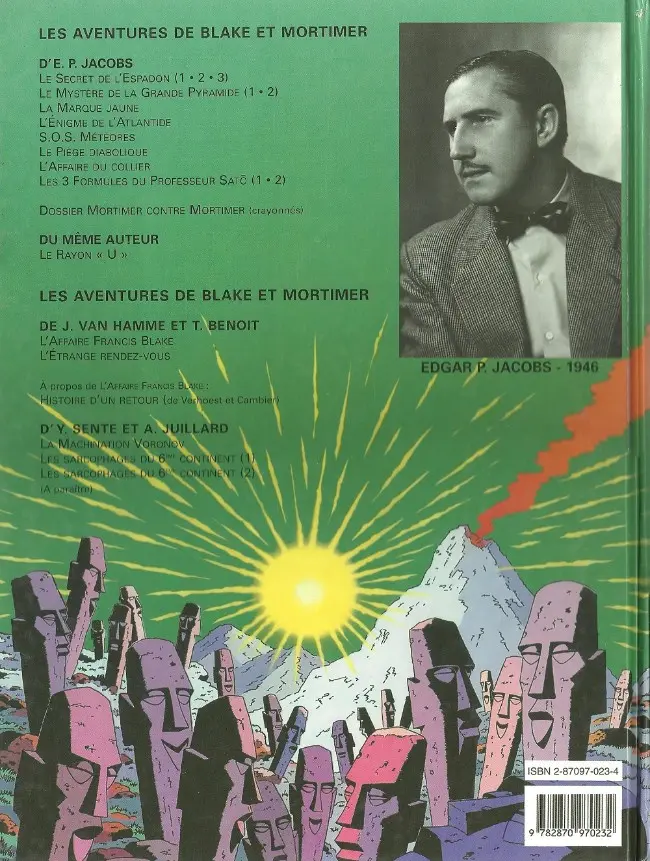 Verso de l'album Avant Blake et Mortimer Tome 1 Le Rayon «U»