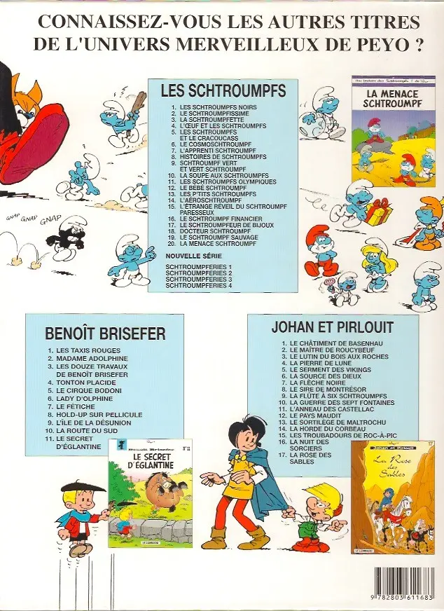 Verso de l'album Schtroumpferies Tome 1