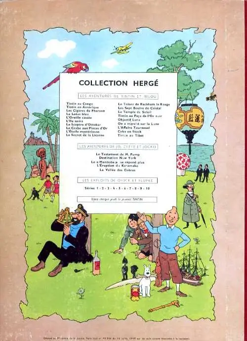 Verso de l'album Tintin Tome 9 Le crabe aux pinces d'or