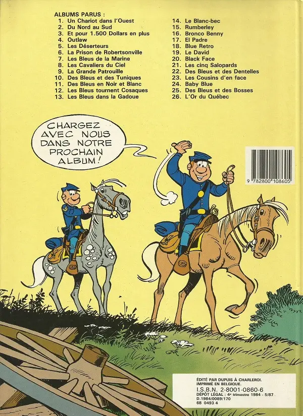 Verso de l'album Les Tuniques Bleues Tome 3 Et pour quinze cents dollars en plus