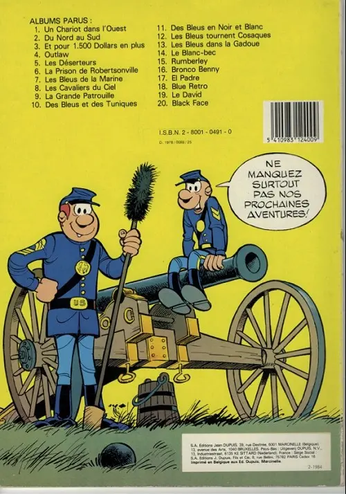Verso de l'album Les Tuniques Bleues Tome 8 Les cavaliers du ciel