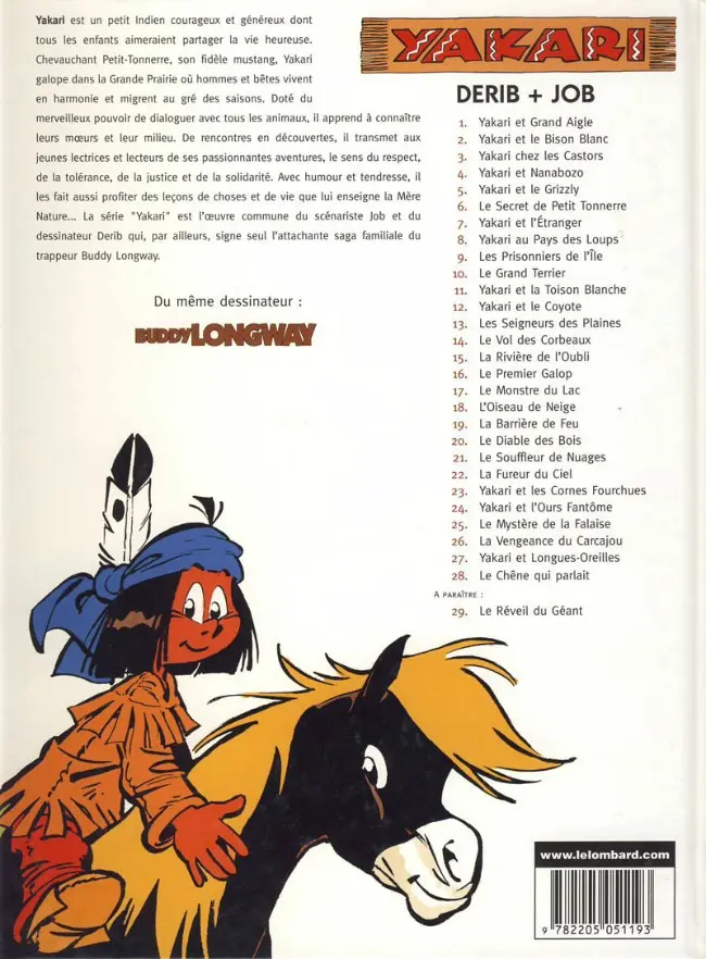 Verso de l'album Yakari Tome 6 Le secret de Petit Tonnerre