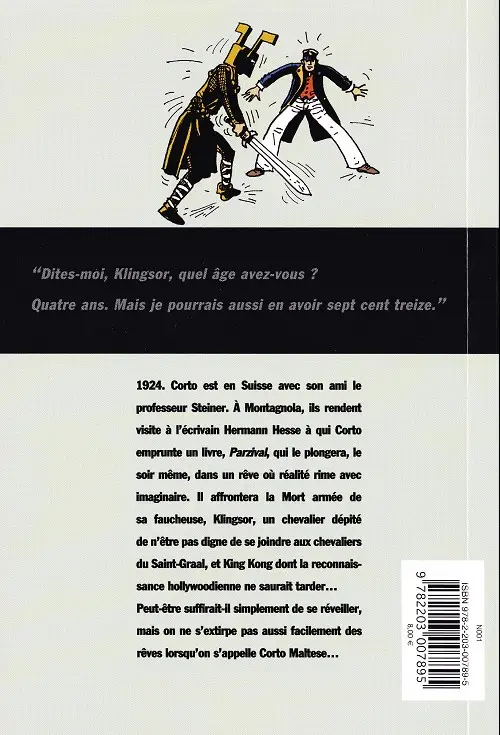 Verso de l'album Corto Tome 28 Les Helvétiques