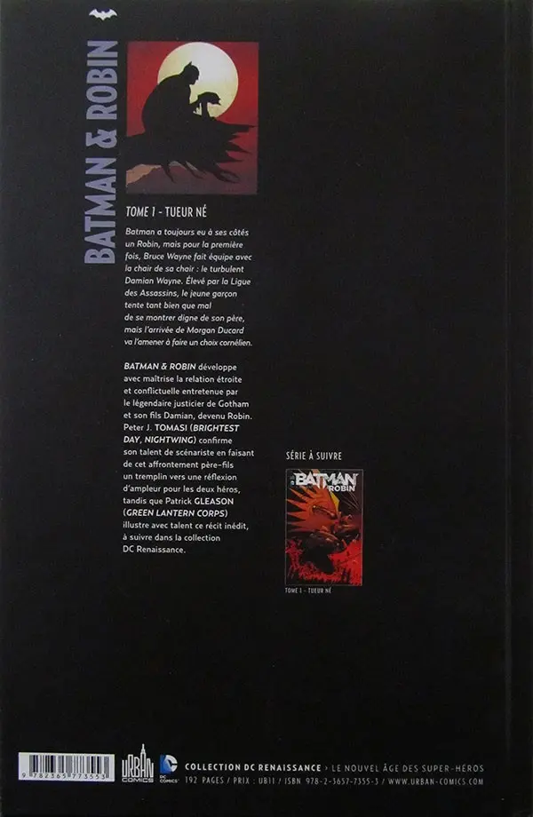 Verso de l'album Batman & Robin Tome 1 Tueur né