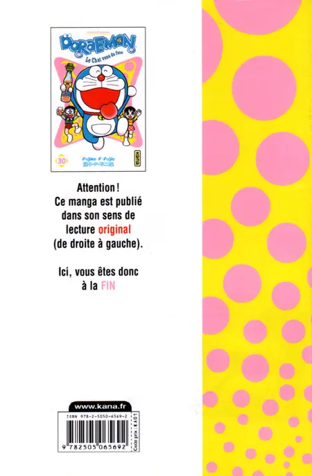Verso de l'album Doraemon, le Chat venu du futur Tome 30