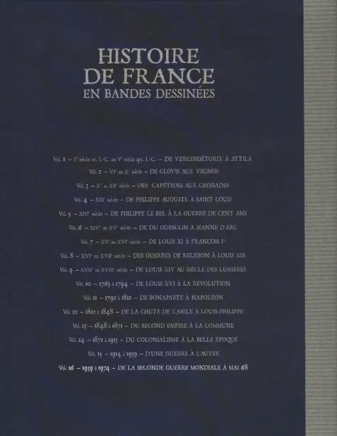Verso de l'album Histoire de France en Bandes Dessinées Tome 16 De la seconde guerre mondiale à mai 68