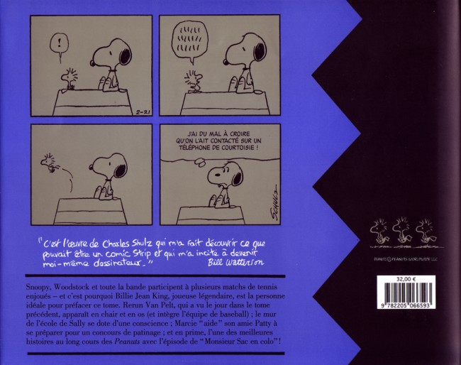 Verso de l'album Snoopy & Les Peanuts Tome 12 1973 - 1974
