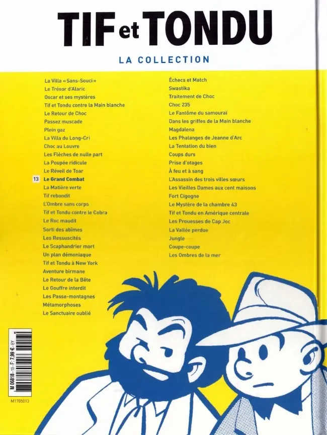 Verso de l'album Tif et Tondu La collection Tome 13 Le Grand Combat