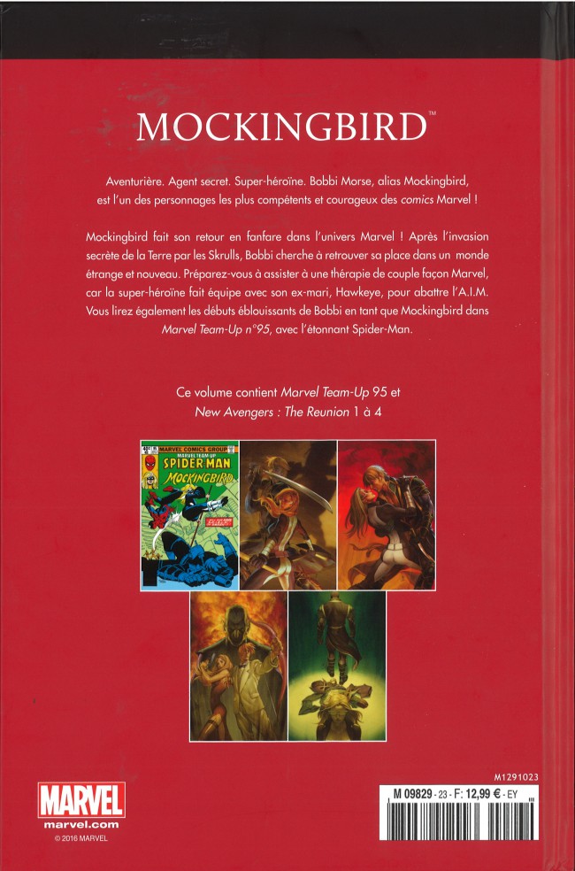 Verso de l'album Le meilleur des Super-Héros Marvel Tome 23 Mockingbird