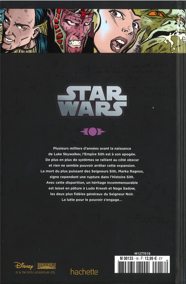 Verso de l'album Star Wars - Légendes - La Collection Tome 18 La Légende des Jedi - I. L'Âge d'Or des Sith
