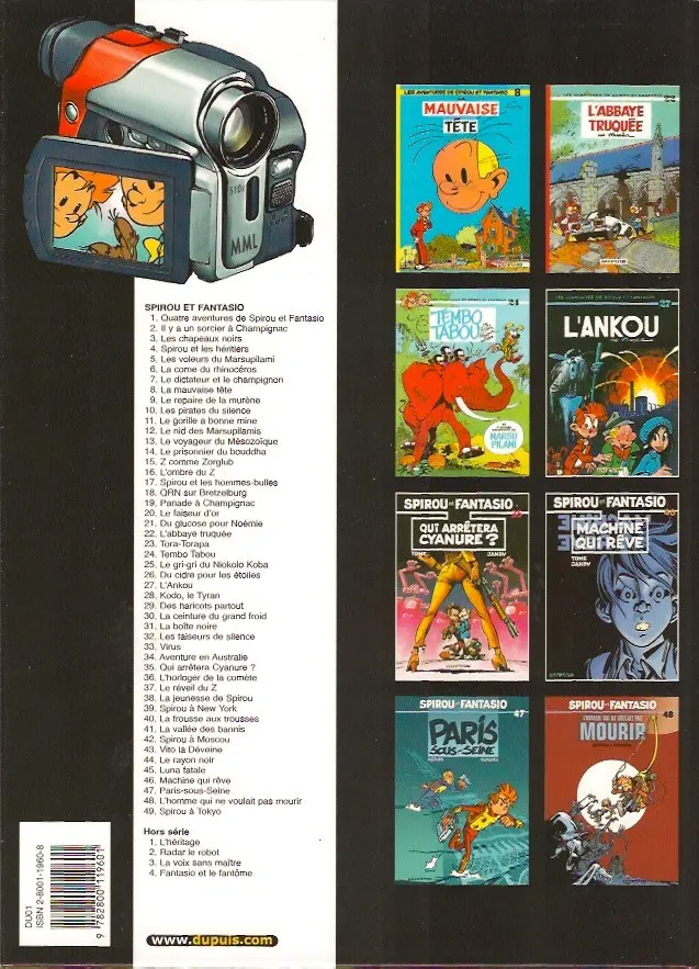 Verso de l'album Spirou et Fantasio Tome 44 Le rayon noir