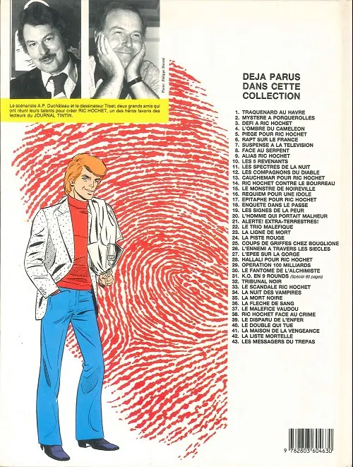 Verso de l'album Ric Hochet Tome 39 Le disparu de l'enfer
