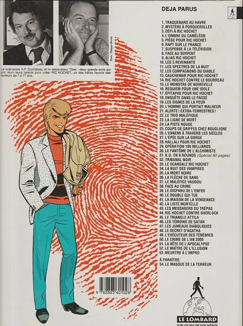 Verso de l'album Ric Hochet Tome 33 Le scandale Ric Hochet