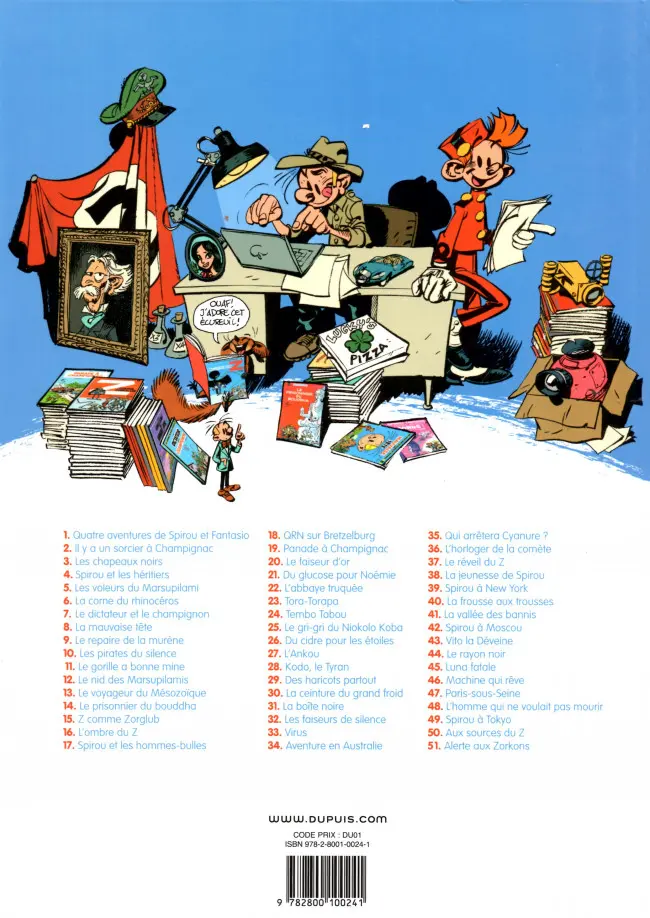 Verso de l'album Spirou et Fantasio Tome 22 L'abbaye truquée