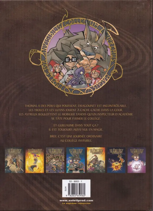 Verso de l'album Le Collège invisible Tome 2 Furor Draconis