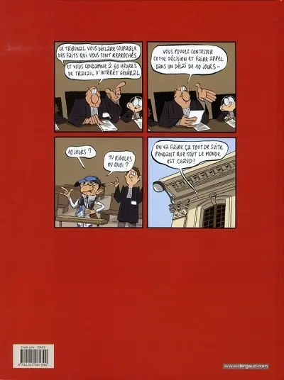 Verso de l'album Casiers judiciaires Tome 1