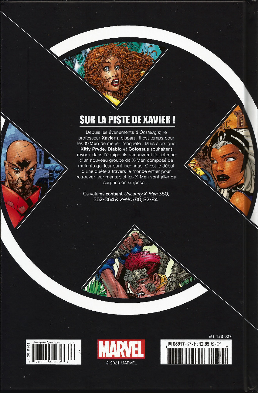 Verso de l'album X-Men - La Collection Mutante Tome 27 Sur la piste de Xavier !