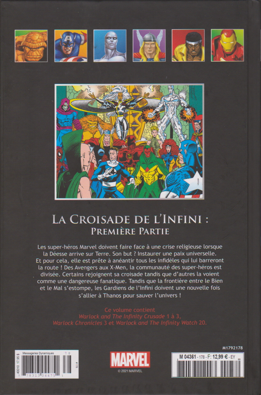 Verso de l'album Marvel Comics - La collection de référence Tome 178 La Croisade de l'Infini : Première Partie