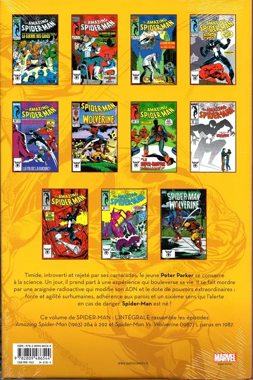 Verso de l'album Spider-Man - L'Intégrale Tome 25 1987