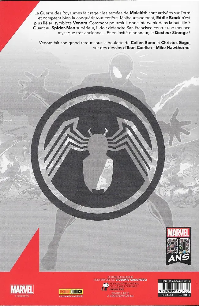 Verso de l'album Venom 1 La guerre des royaumes