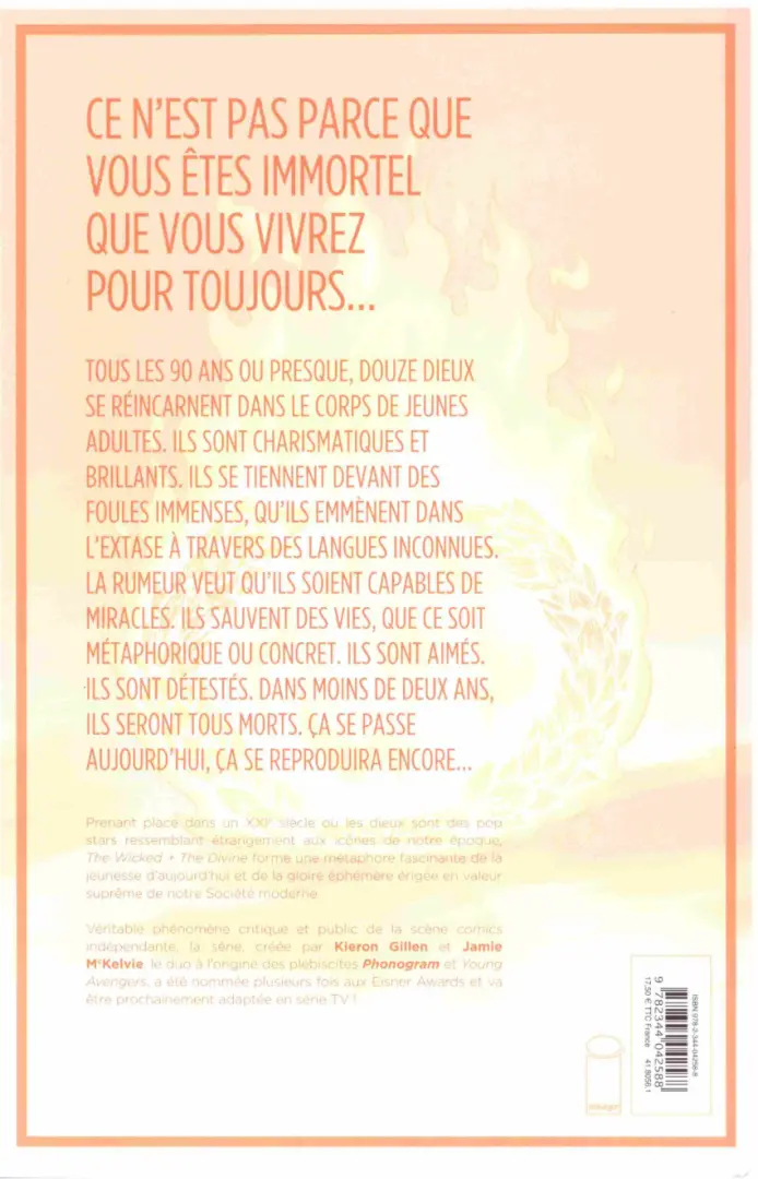 Verso de l'album The Wicked + The Divine Tome 8 Pour toujours et à jamais !