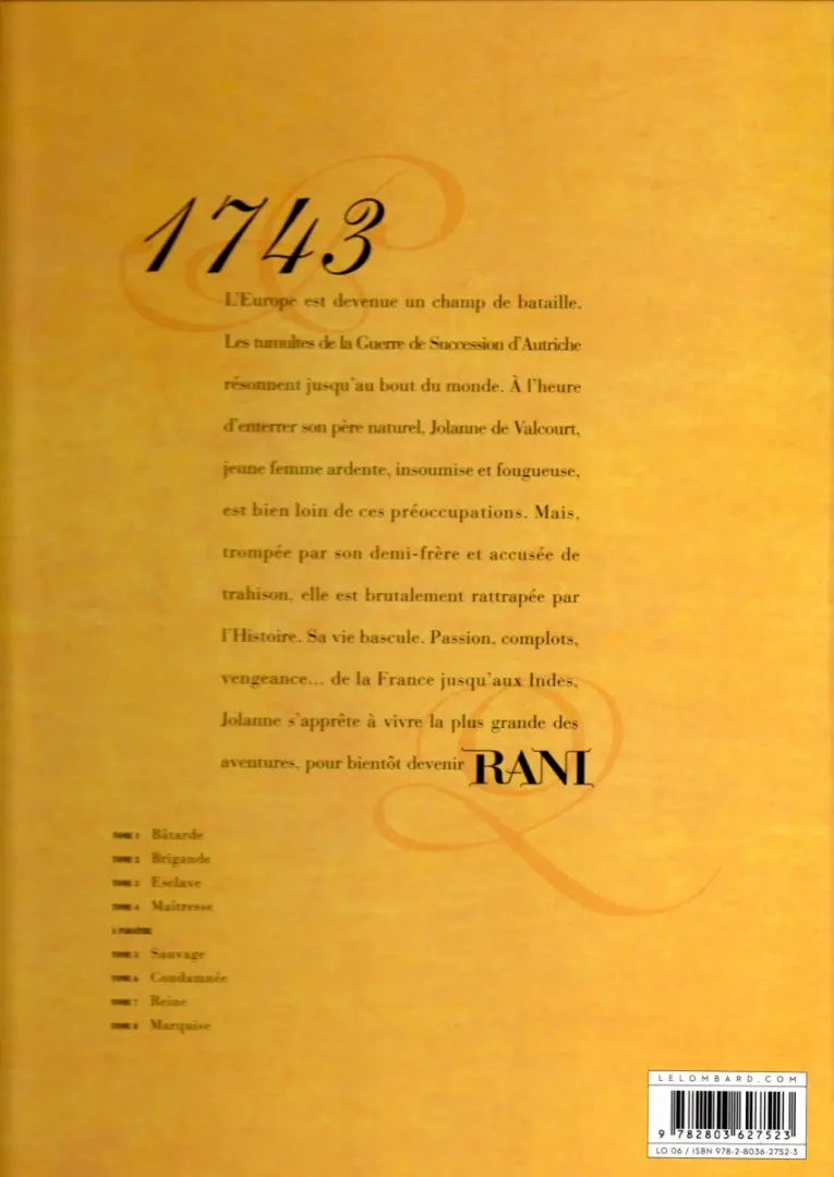 Verso de l'album Rani Tome 2 Brigande