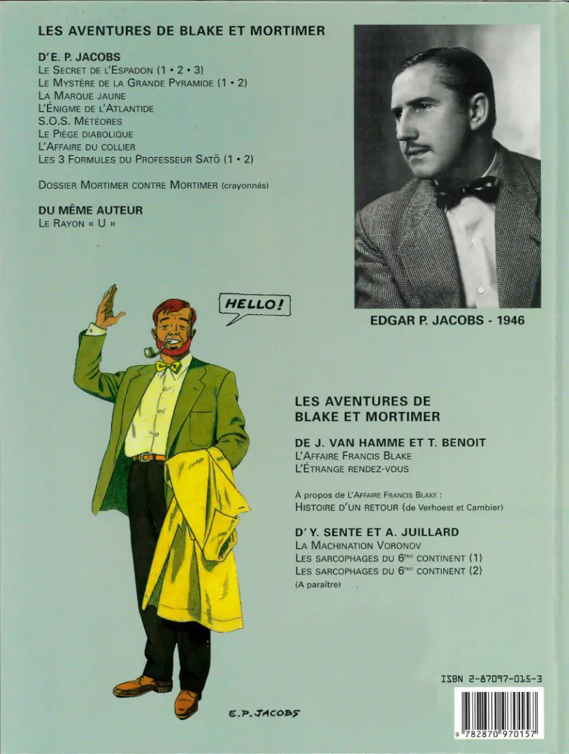 Verso de l'album Blake et Mortimer Tome 8 S.O.S. météores
