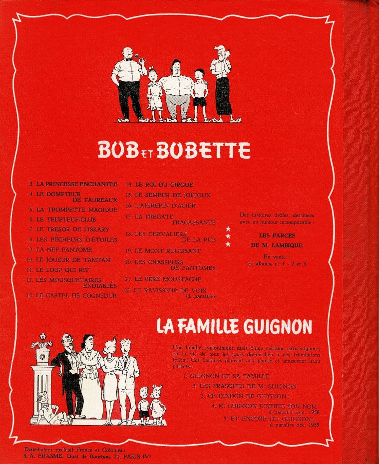 Verso de l'album Bob et Bobette Tome 21 Le Père Moustache