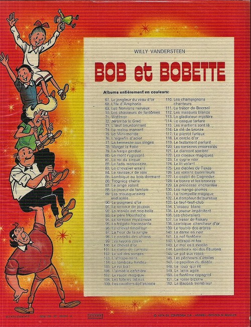 Verso de l'album Bob et Bobette Tome 82 Le fada mercenaire