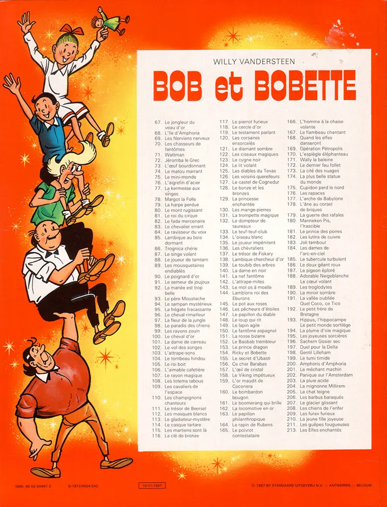 Verso de l'album Bob et Bobette Tome 134 L'oiseau blanc