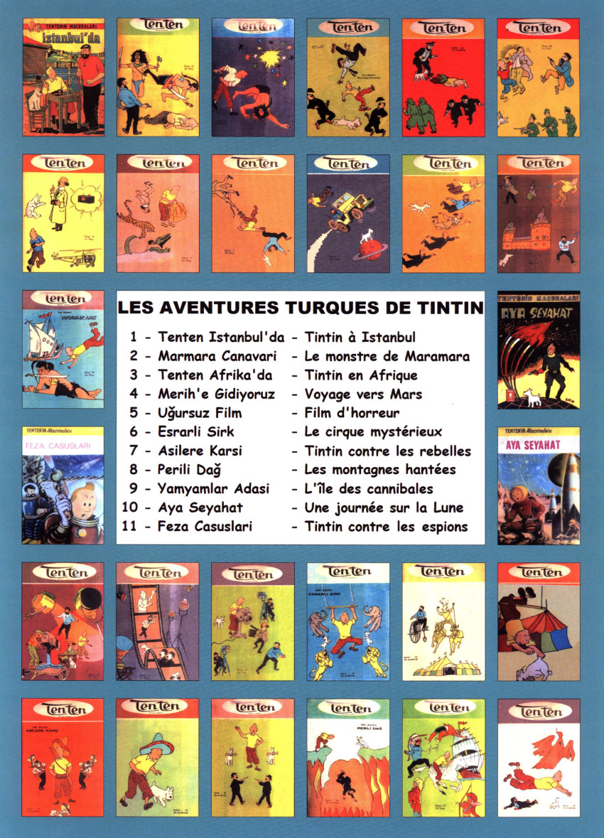 Verso de l'album Tintin Voyage Vers Mars