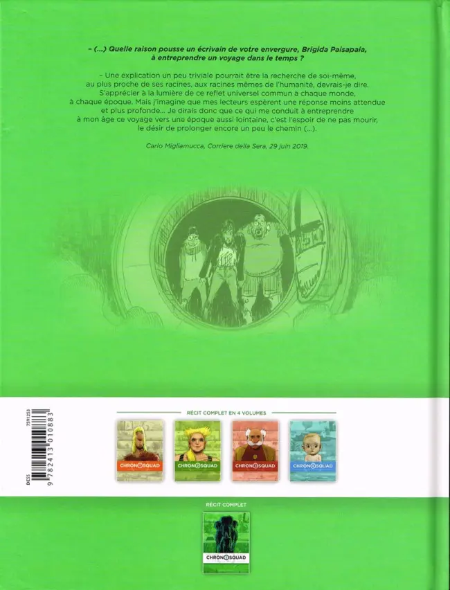 Verso de l'album Chronosquad Tome 5 Vie éternelle mode d'emploi