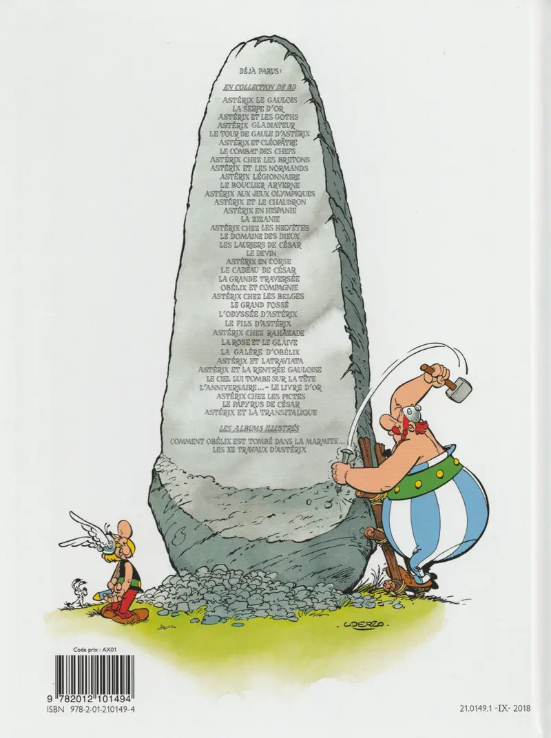 Verso de l'album Astérix Tome 17 Le domaine des dieux