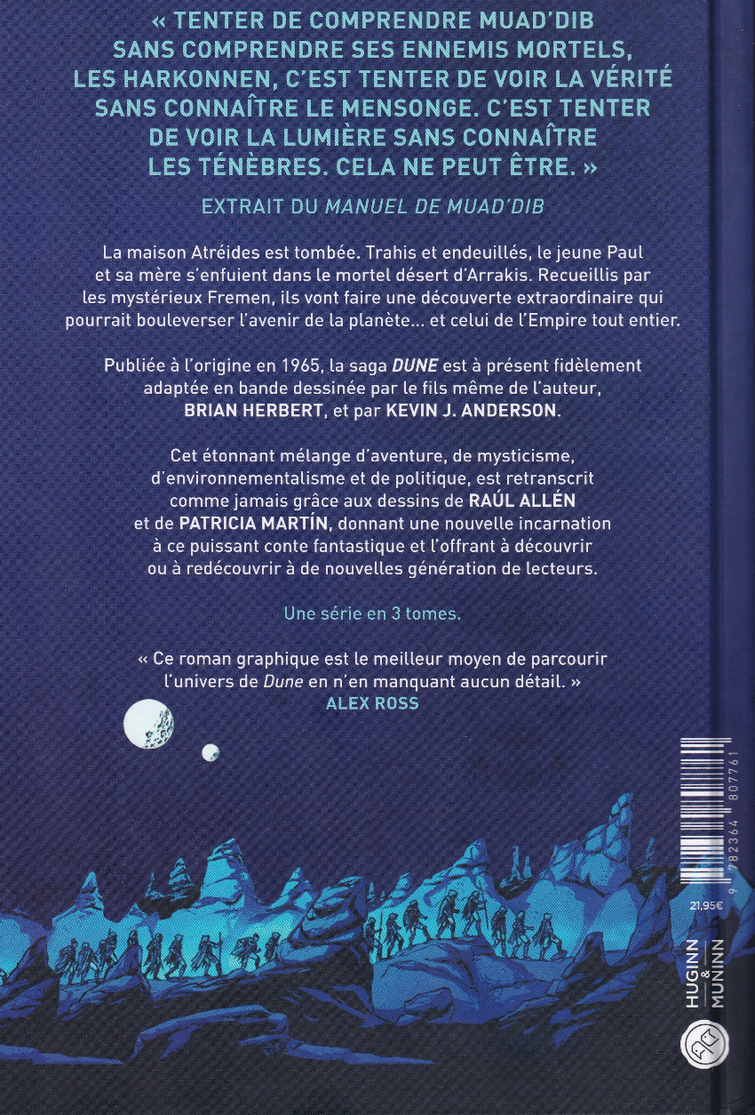 Verso de l'album Dune : Roman Graphique Livre 2 Muad'dib