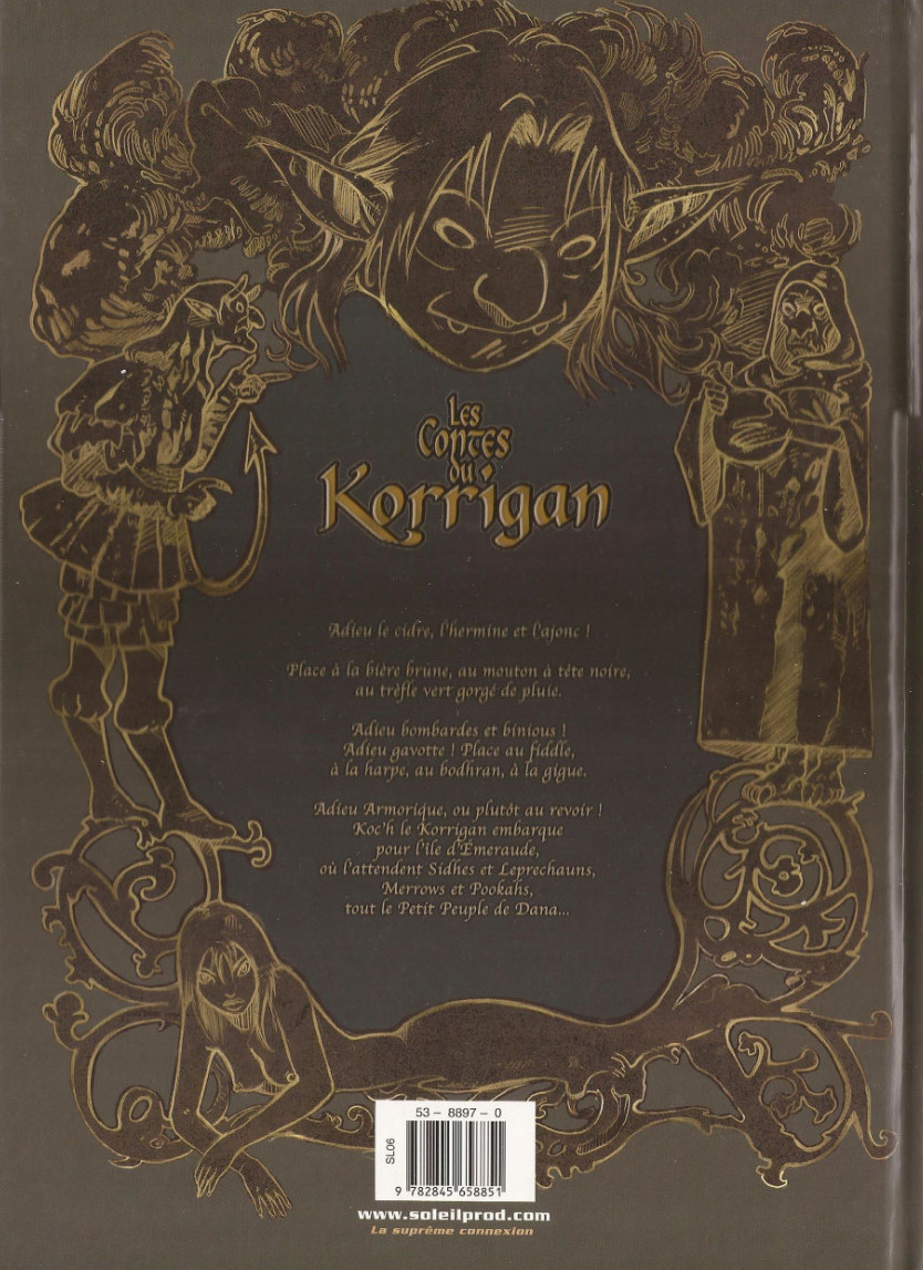 Verso de l'album Les contes du Korrigan Livre cinquième L'Île d'Émeraude