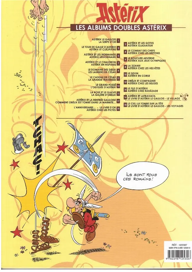 Verso de l'album Astérix Tome 31 + HS Astérix et latraviata / Astérix le village
