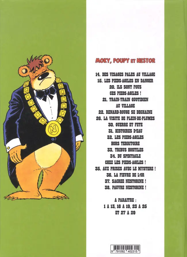 Verso de l'album Moky, Poupy et Nestor Tome 37 Sacrée Nestorine !
