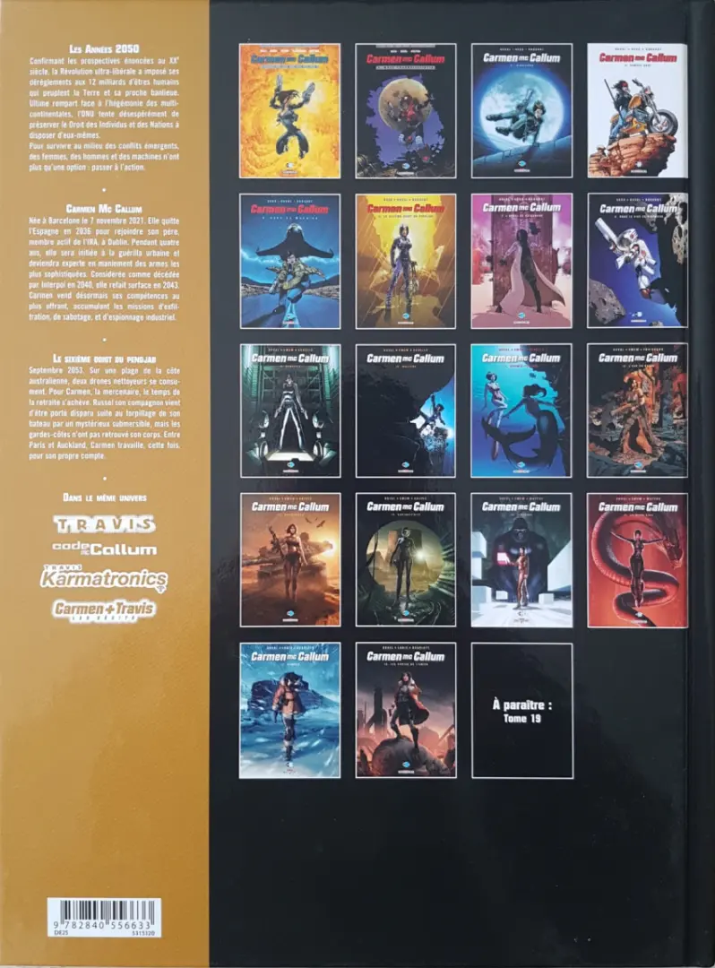 Verso de l'album Carmen Mc Callum Tome 6 Le sixième doigt du Pendjab