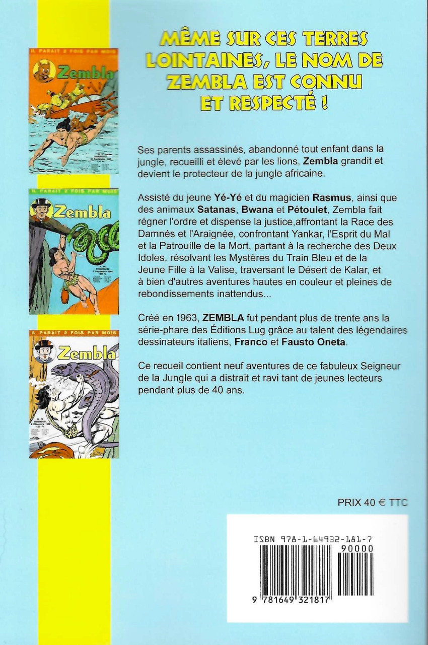 Verso de l'album Zembla Tome 11