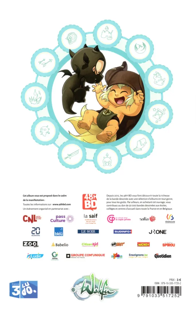 Verso de l'album Wakfu 1 La Quête des Dofus Eliatropes
