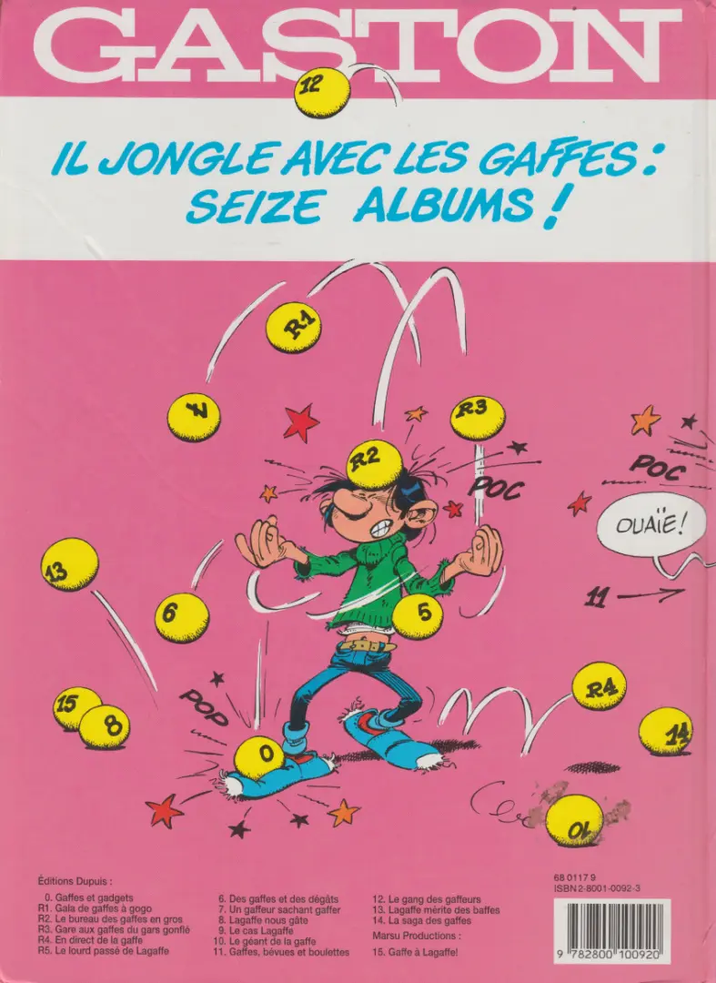 Verso de l'album Gaston Tome 10 Le géant de la gaffe