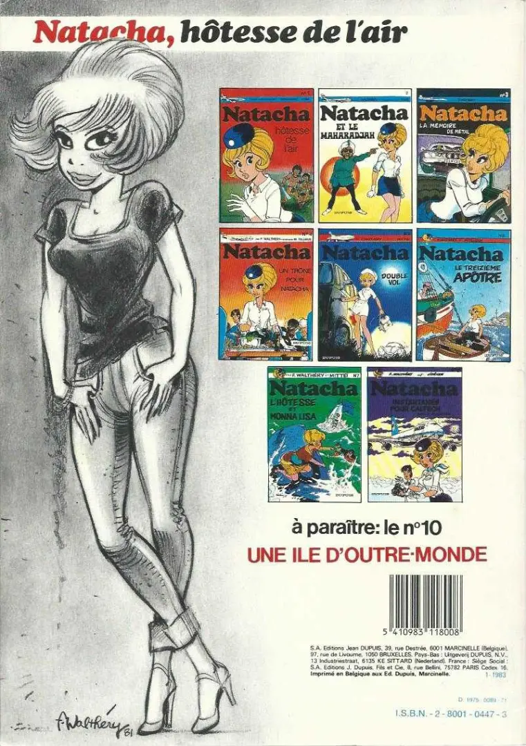 Verso de l'album Natacha Tome 4 Un trône pour Natacha