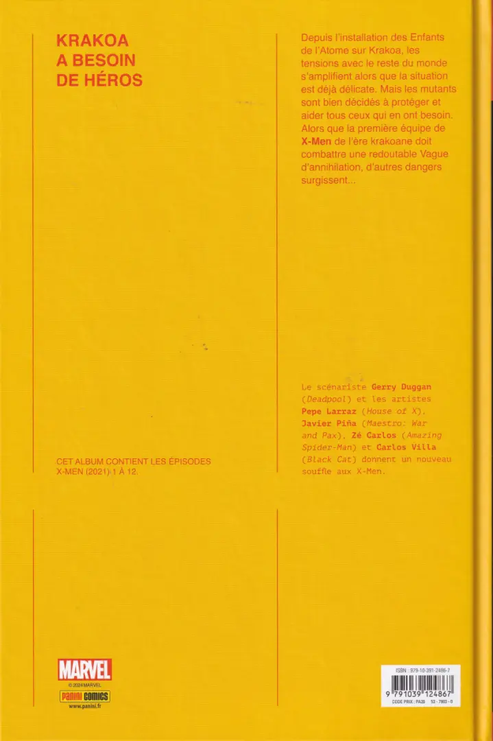 Verso de l'album X-men Vol. 1 Intrépides