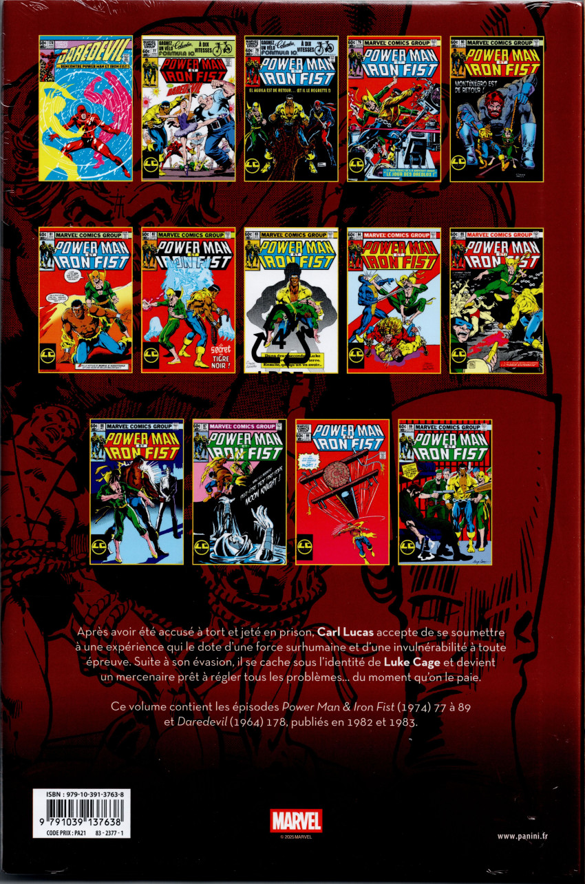 Verso de l'album Luke Cage Tome 6 1982-1983