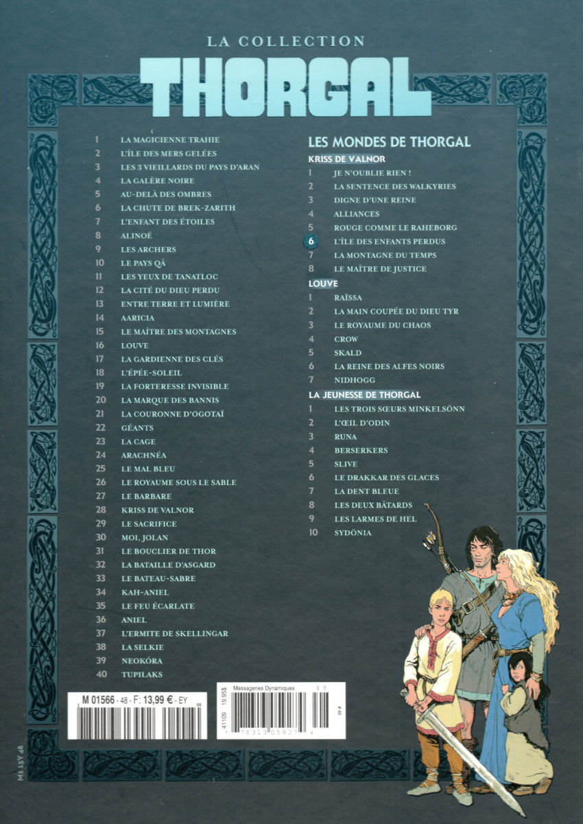Verso de l'album Les mondes de Thorgal - Kriss de Valnor Tome 6 L'île des Enfants perdus