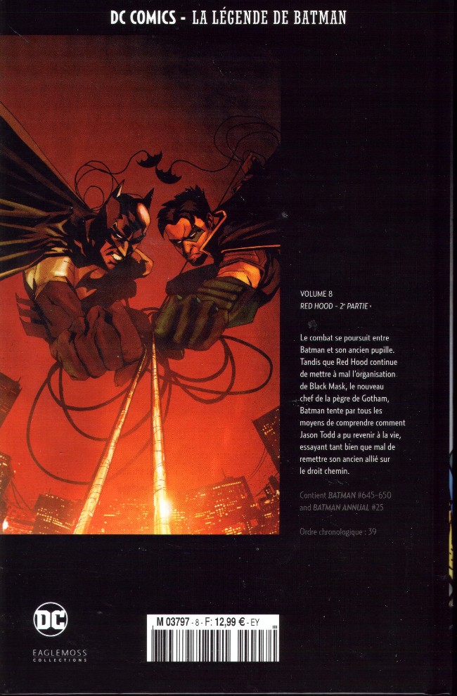 Verso de l'album DC Comics - La Légende de Batman Volume 8 Red hood : 2e partie