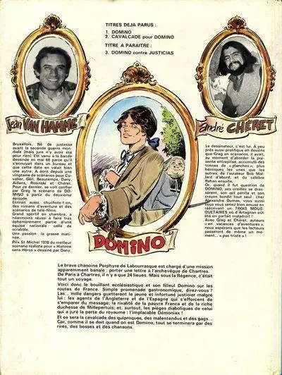 Verso de l'album Domino Tome 2 Cavalcade pour Domino
