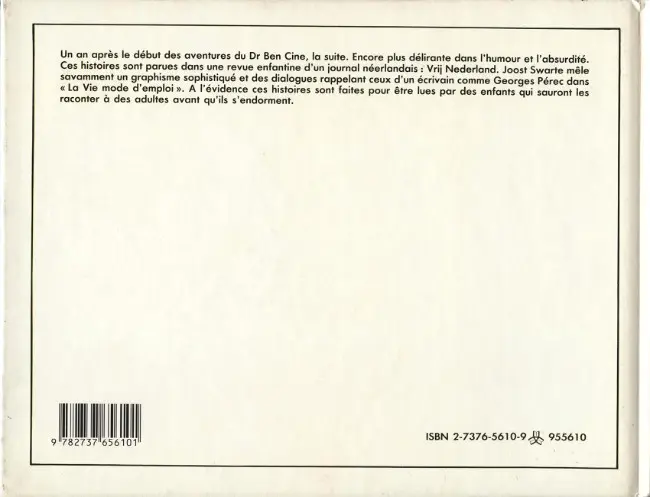 Verso de l'album Dr. Ben Ciné & D. Tome 2