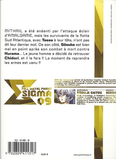 Verso de l'album Full Metal Panic ! Sigma 09