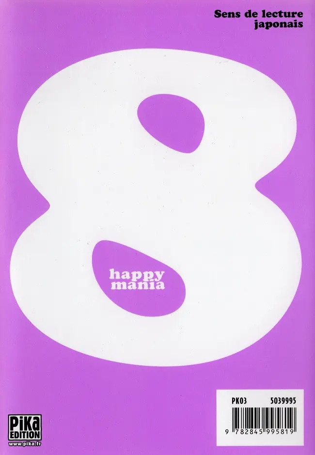 Verso de l'album Happy mania Volume 8